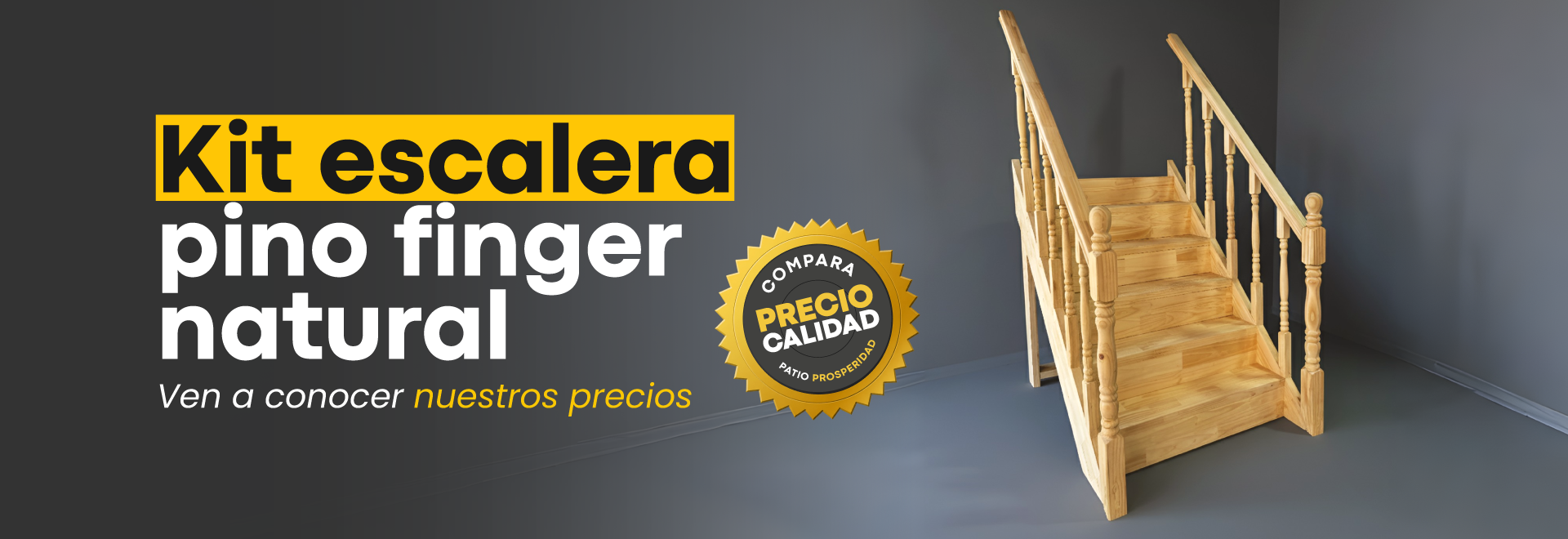 Kit escalera pino finger natural